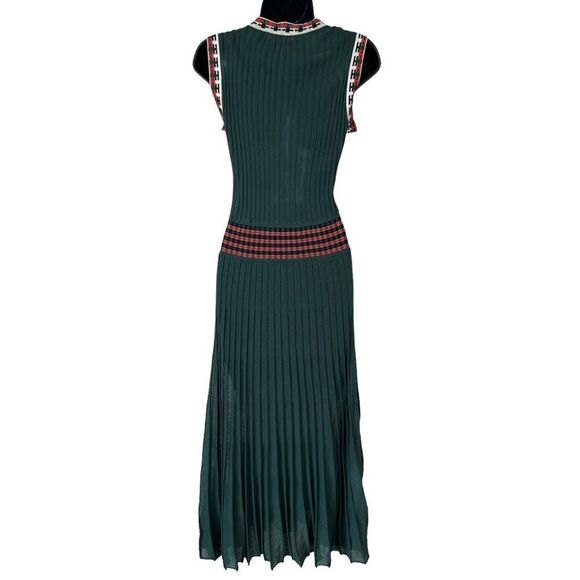 Beulah V-Neck Knit Pleated Crinkle MIDI Dress - Picture 14 of 14